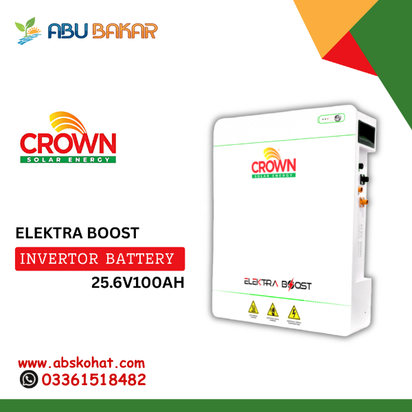 Crown Solar Energy Elektra Boost Inverter Battery (25.6V 100Ah)